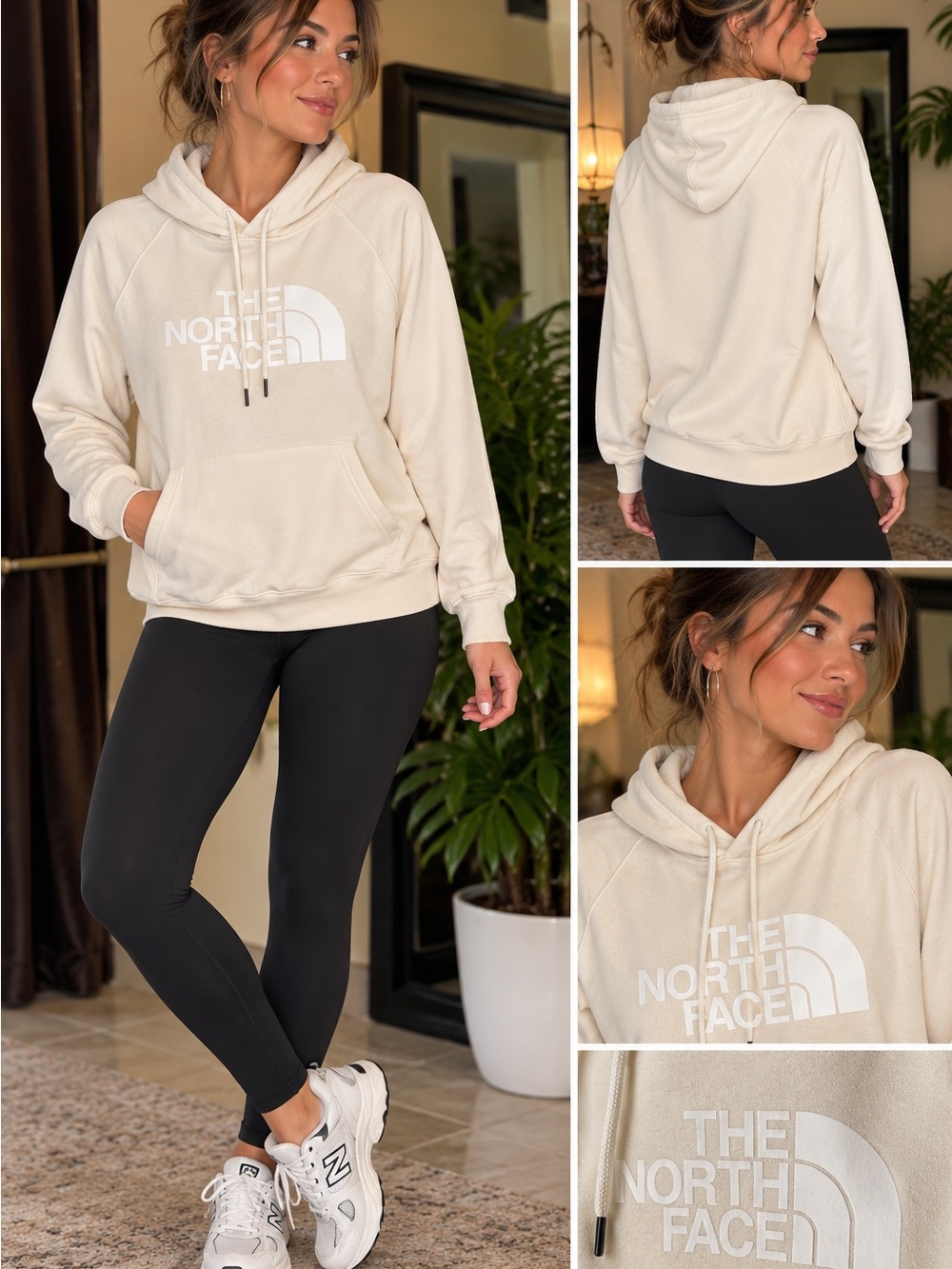 The North Face Women’s Large Ivory Circular Design Logo Hoodie